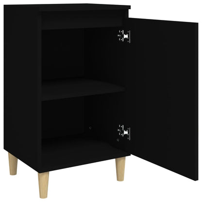 Sleek Black Bedside Cabinet - 40x35x70 cm, Engineered Wood