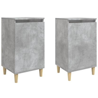 Concrete Grey Engineered Wood Bedside Cabinets Set of 2, 40x35x70 cm