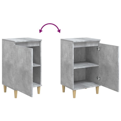 Concrete Grey Engineered Wood Bedside Cabinets Set of 2, 40x35x70 cm