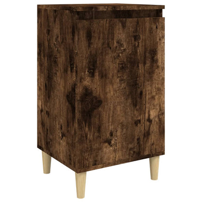 Smoked Oak Bedside Cabinet 40x35x70cm - Engineered Wood