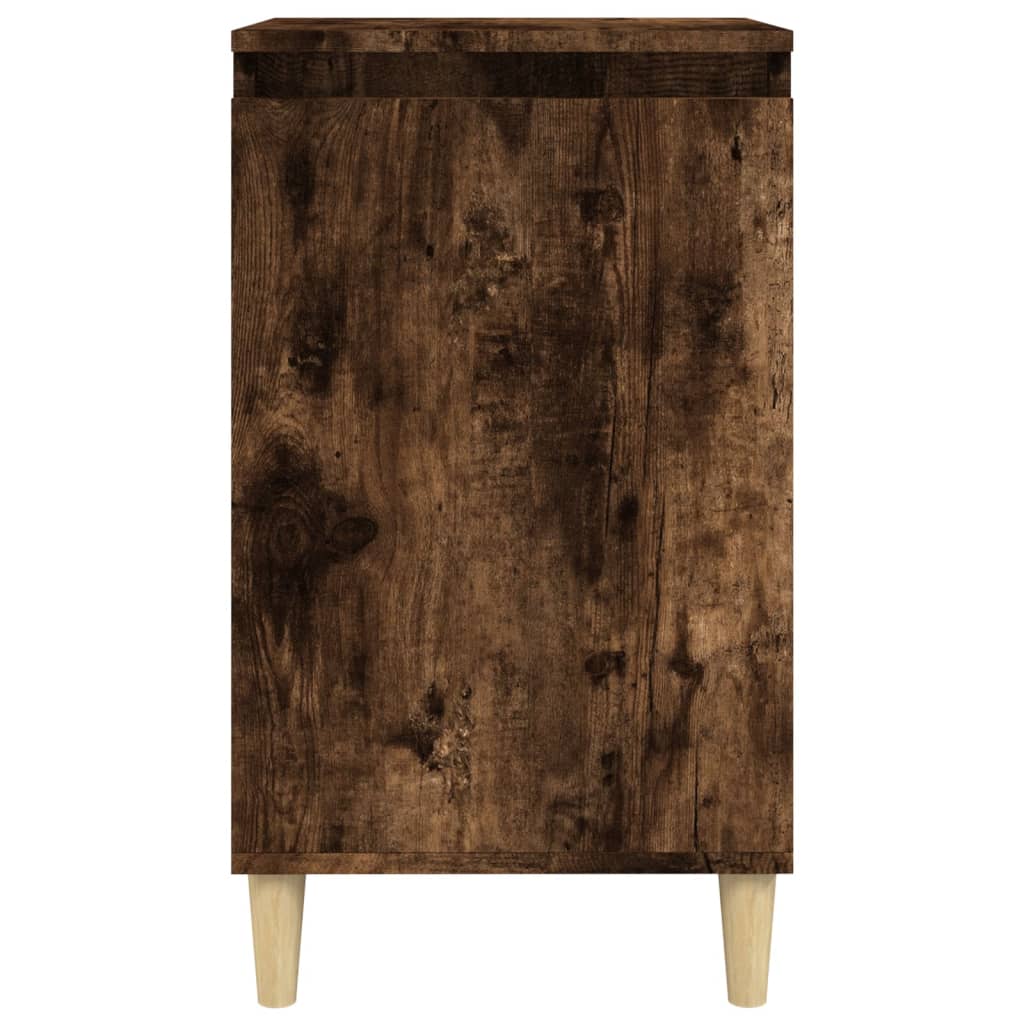 Smoked Oak Bedside Cabinet 40x35x70cm - Engineered Wood