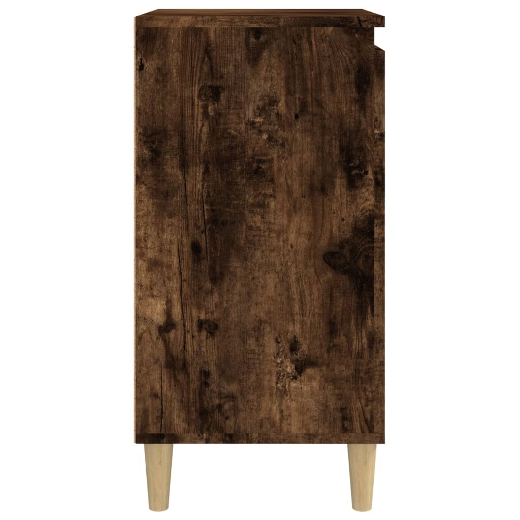Smoked Oak Bedside Cabinet 40x35x70cm - Engineered Wood