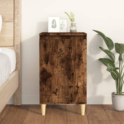 Smoked Oak Bedside Cabinet 40x35x70cm - Engineered Wood