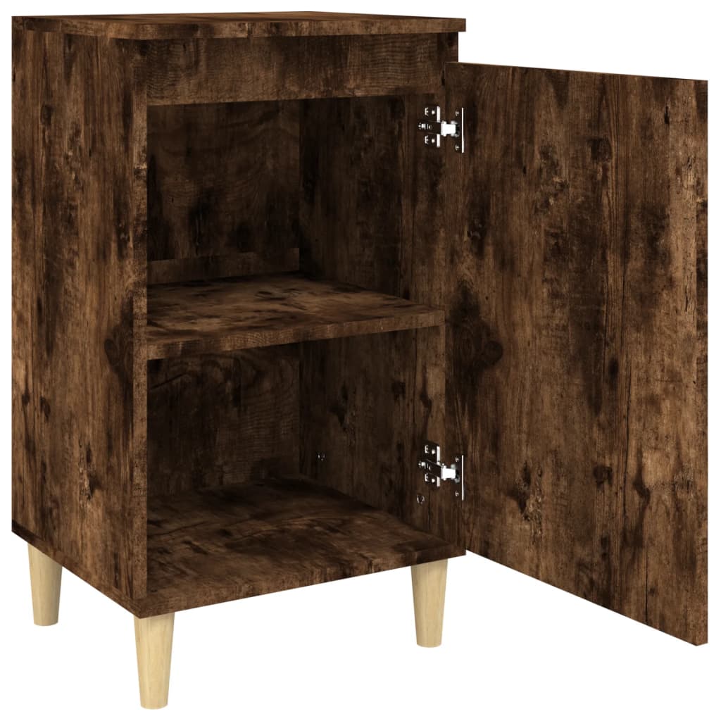 2-Piece Smoked Oak Bedside Cabinets 40x35x70 cm - Engineered Wood