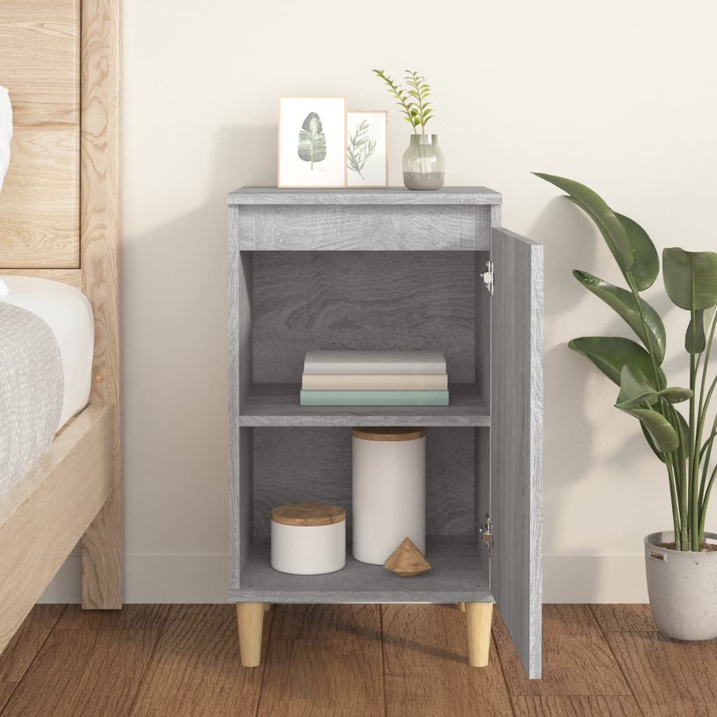 Grey Sonoma Bedside Cabinet 40x35x70cm - Engineered Wood