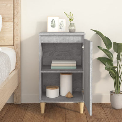 Grey Sonoma Bedside Cabinet 40x35x70cm - Engineered Wood