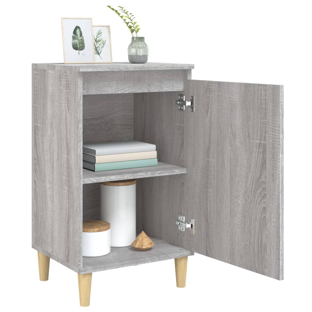 Grey Sonoma Bedside Cabinet 40x35x70cm - Engineered Wood