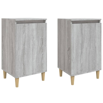 Grey Sonoma Engineered Wood Bedside Cabinets, 2 Pcs, 40x35x70 cm