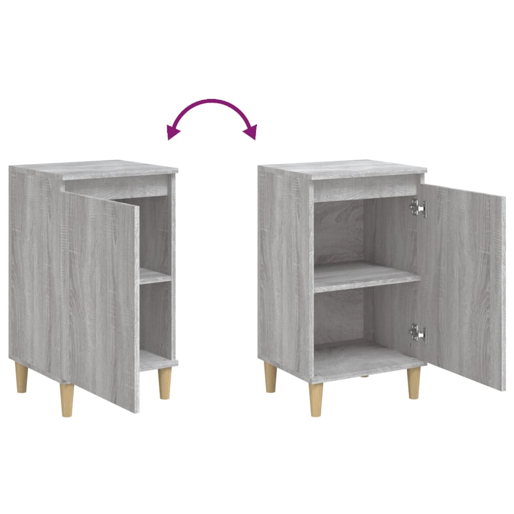 Grey Sonoma Engineered Wood Bedside Cabinets, 2 Pcs, 40x35x70 cm