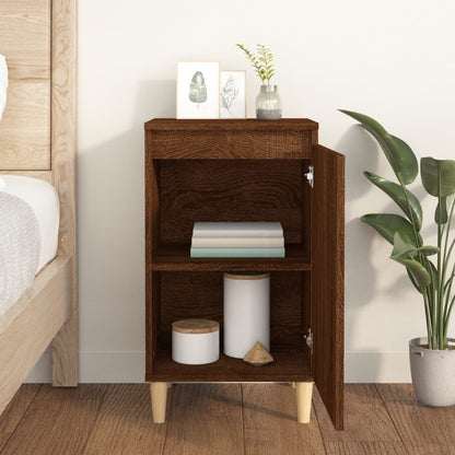 Brown Oak Bedside Cabinet 40x35x70 cm - Engineered Wood