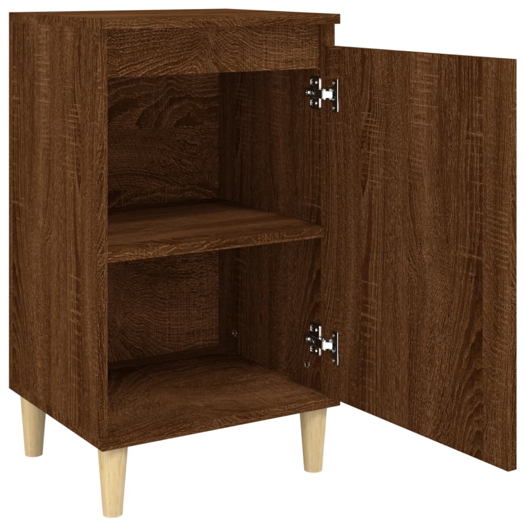 Brown Oak Bedside Cabinet 40x35x70 cm - Engineered Wood