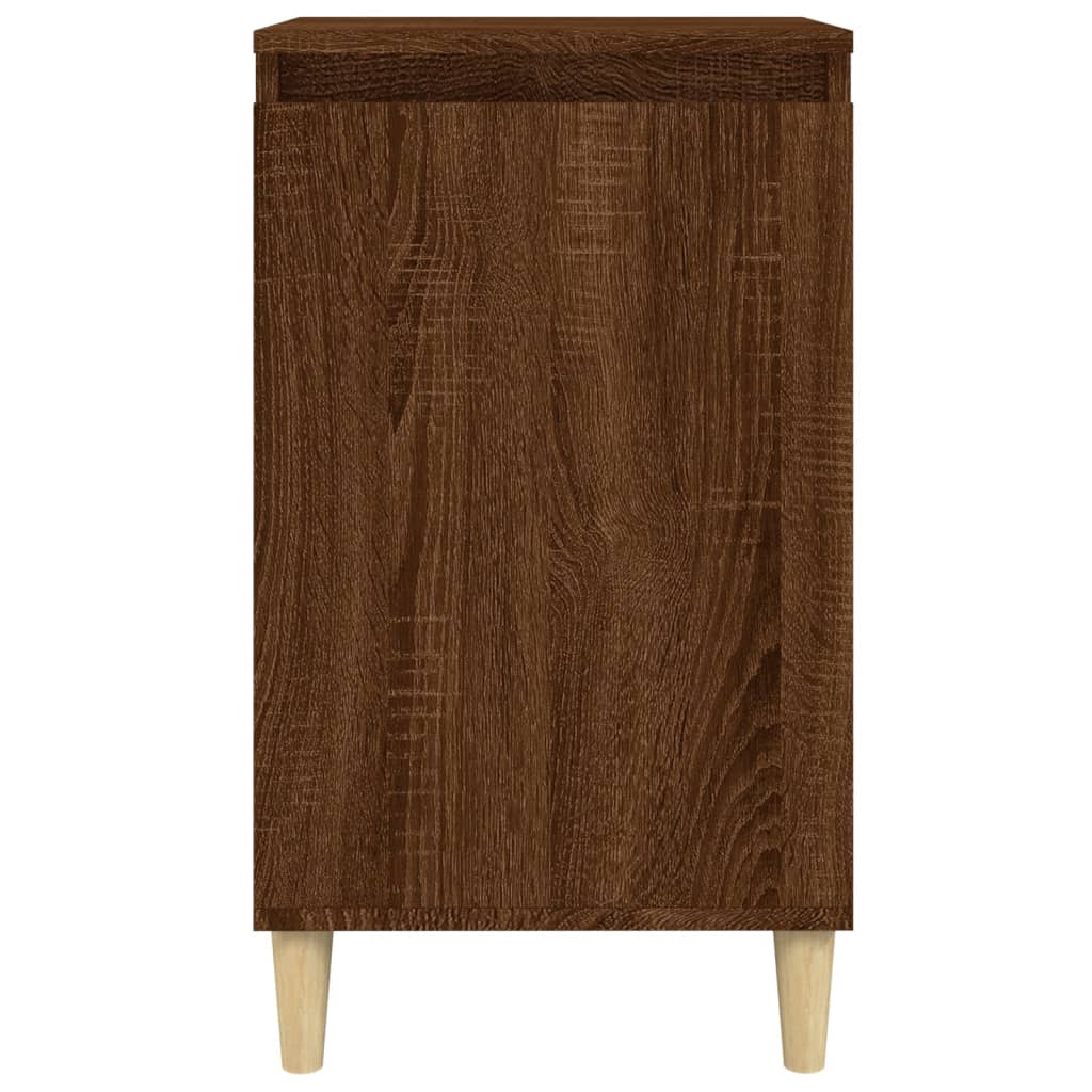Brown Oak Bedside Cabinets Set of 2 - 40x35x70 cm Engineered Wood