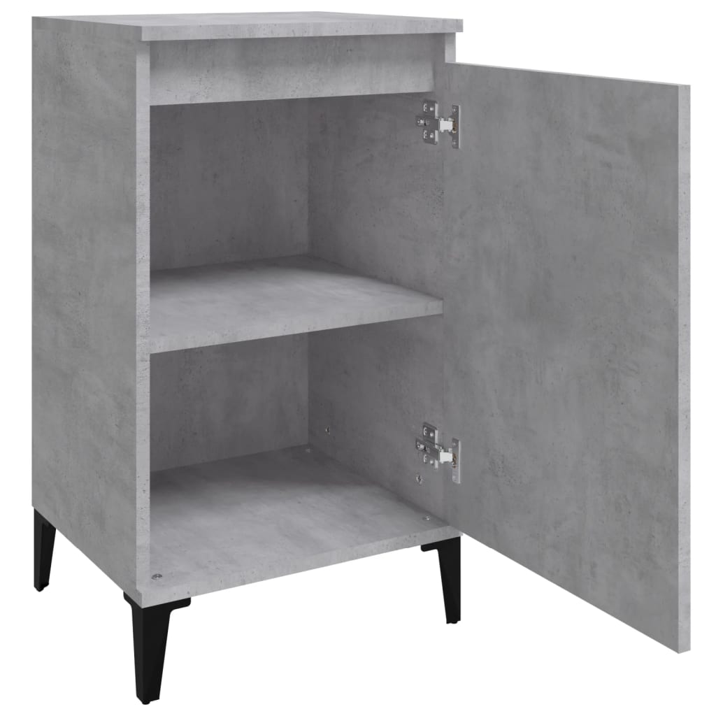 Concrete Grey Bedside Cabinet, Engineered Wood, 40x35x70 cm