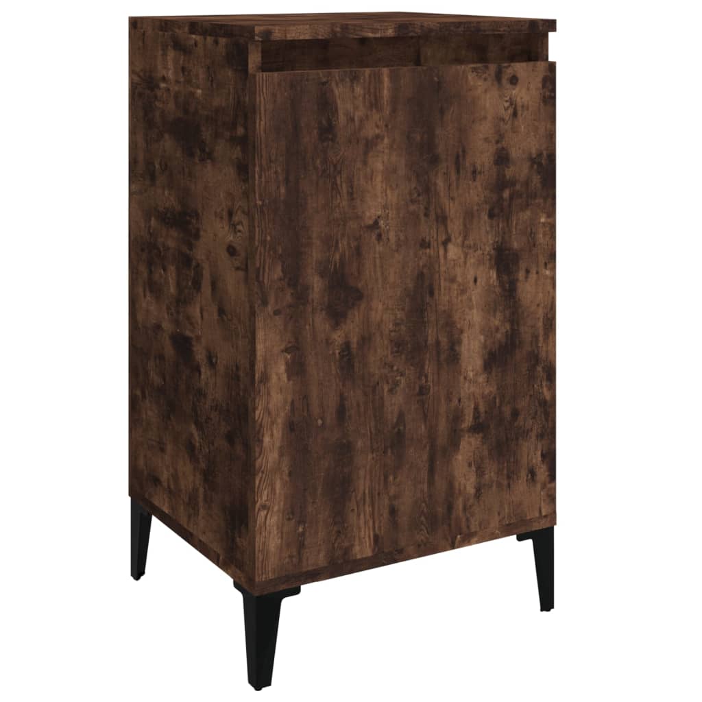 Smoked Oak Bedside Cabinets Set of 2 - 40x35x70 cm Engineered Wood