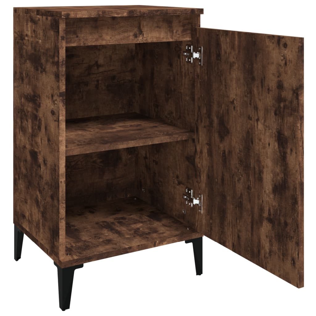 Smoked Oak Bedside Cabinets Set of 2 - 40x35x70 cm Engineered Wood