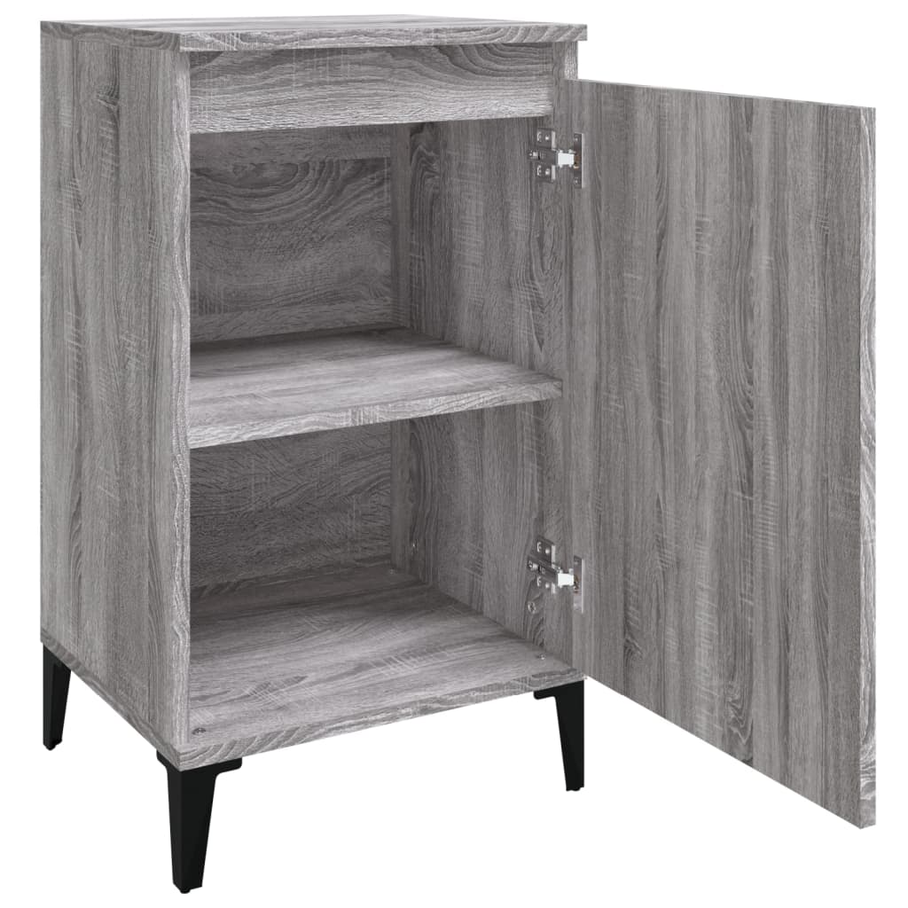 Grey Sonoma Bedside Cabinet, Engineered Wood, 40x35x70 cm