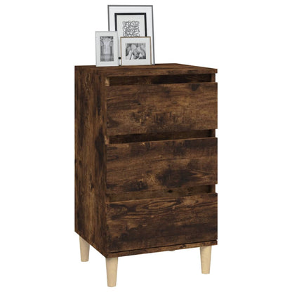 Smoked Oak Bedside Cabinet, Engineered Wood, 40x35x70 cm