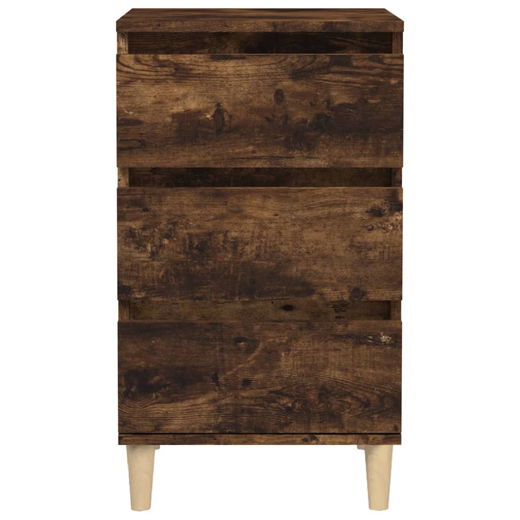Smoked Oak Bedside Cabinet, Engineered Wood, 40x35x70 cm