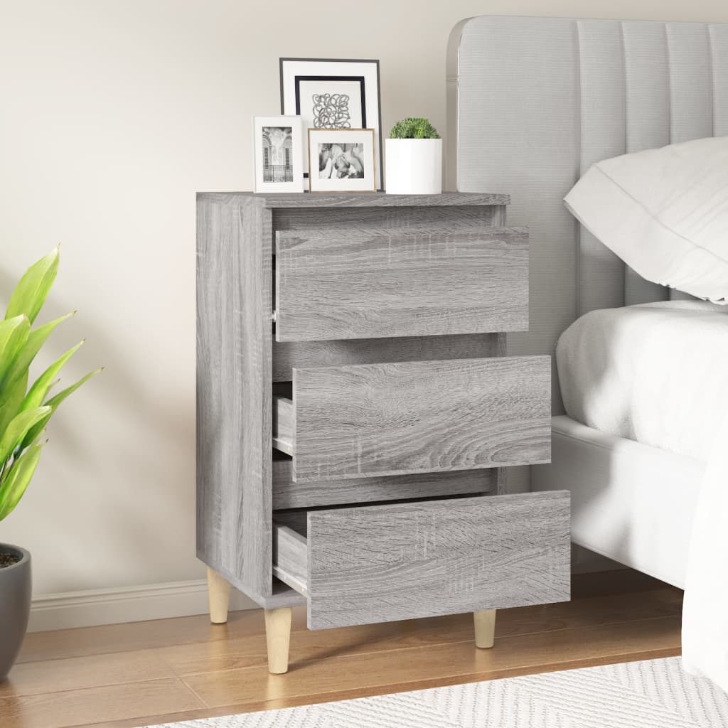 Grey Sonoma Bedside Cabinet, Engineered Wood 40x35x70 cm