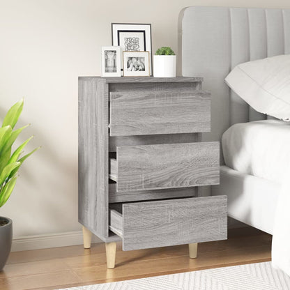 Grey Sonoma Bedside Cabinet, Engineered Wood 40x35x70 cm