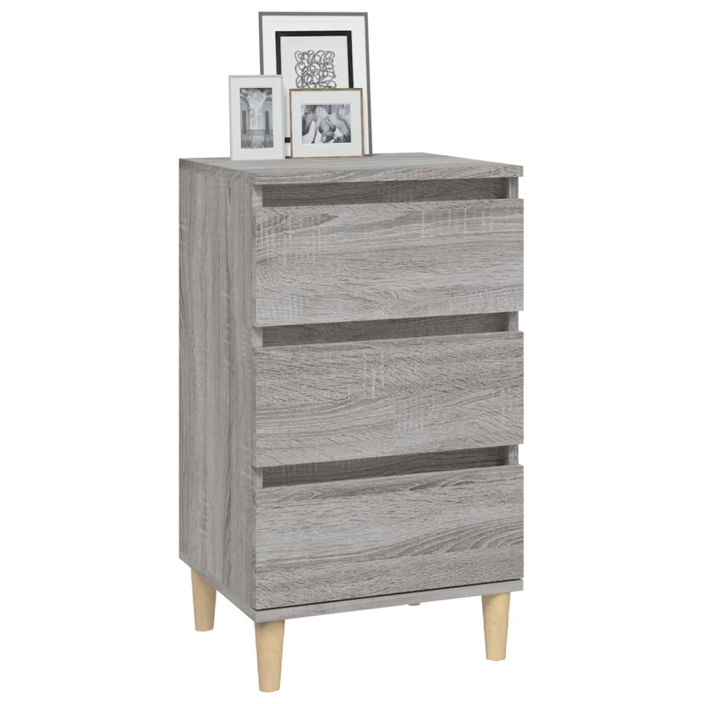 Grey Sonoma Bedside Cabinet, Engineered Wood 40x35x70 cm