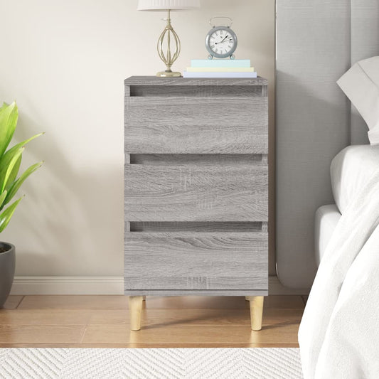Grey Sonoma Bedside Cabinet, Engineered Wood 40x35x70 cm