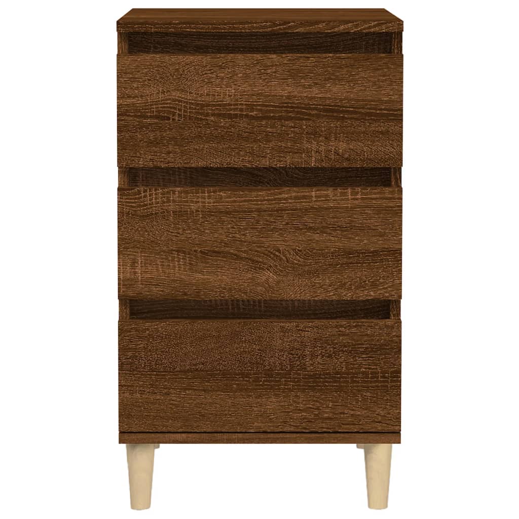 Brown Oak Bedside Cabinet 40x35x70 cm - Engineered Wood