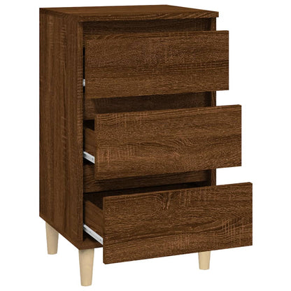 Brown Oak Bedside Cabinet 40x35x70 cm - Engineered Wood
