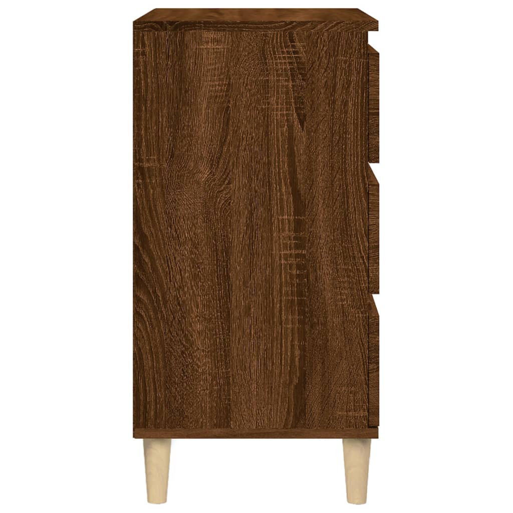 Brown Oak Bedside Cabinet 40x35x70 cm - Engineered Wood