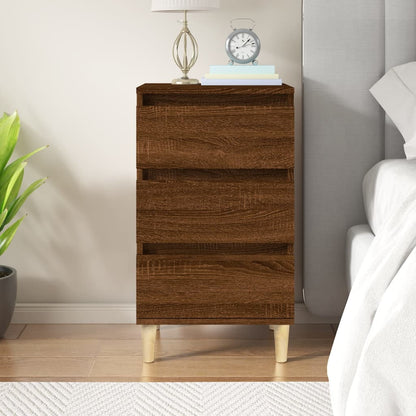 Brown Oak Bedside Cabinet 40x35x70 cm - Engineered Wood