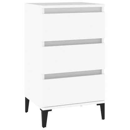 White Bedside Cabinet, Engineered Wood, 40x35x70 cm
