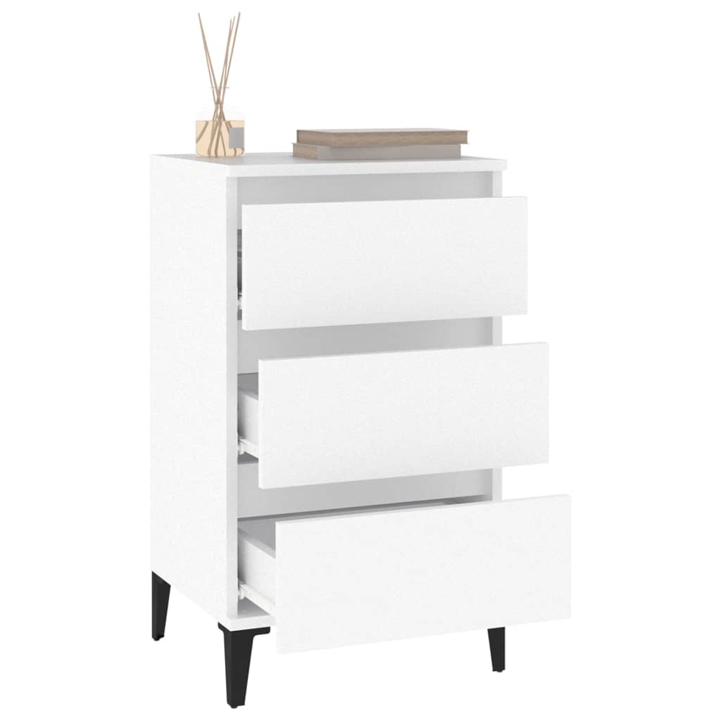 White Bedside Cabinet, Engineered Wood, 40x35x70 cm