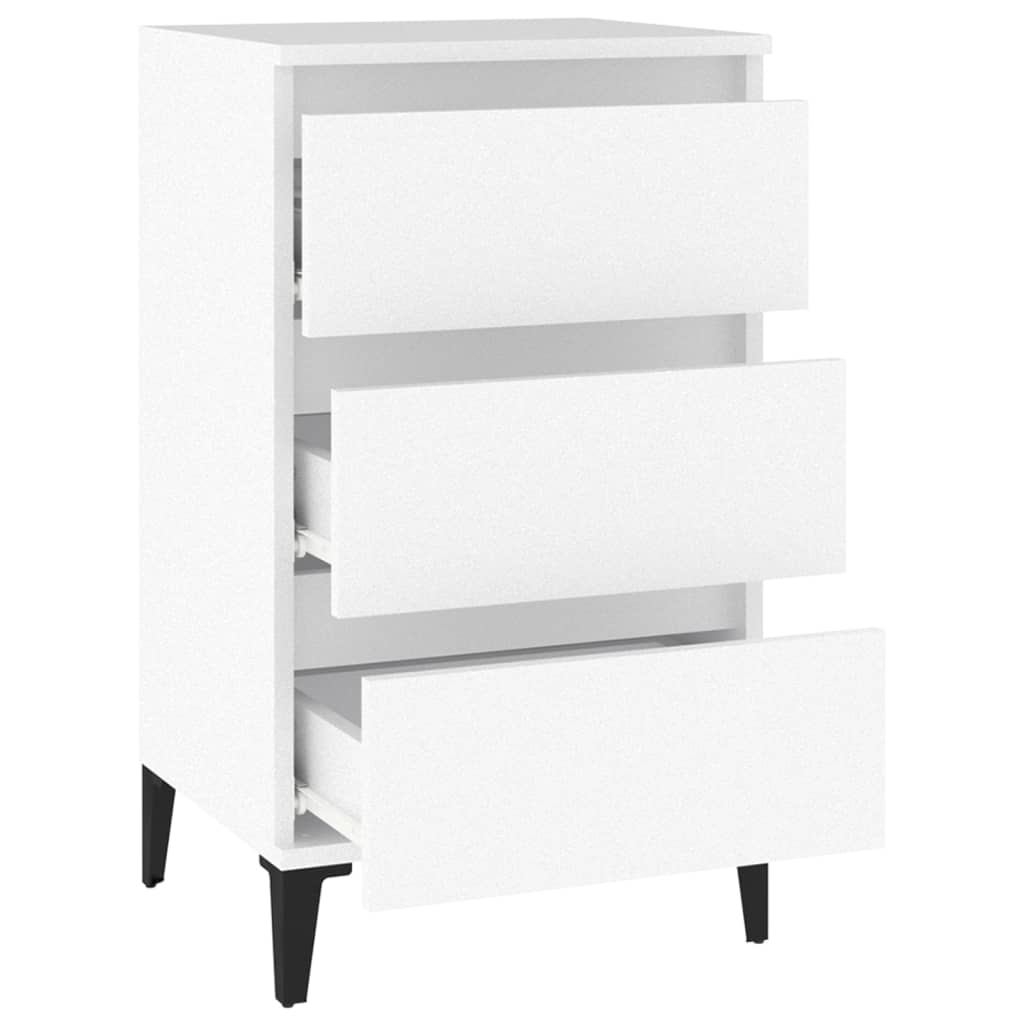 White Bedside Cabinet, Engineered Wood, 40x35x70 cm