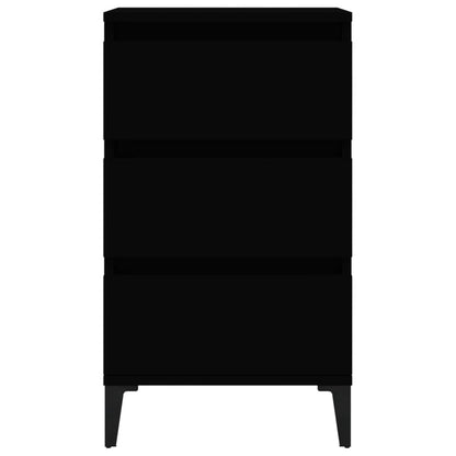 Black Bedside Cabinet, Engineered Wood, 40x35x70 cm