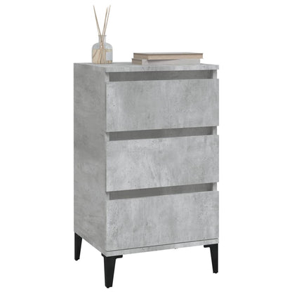 Concrete Grey Bedside Cabinet - 40x35x70 cm Engineered Wood