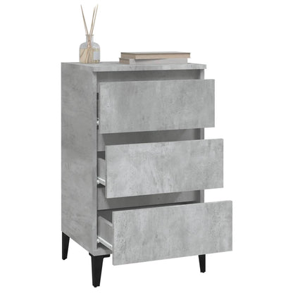 Concrete Grey Bedside Cabinet - 40x35x70 cm Engineered Wood