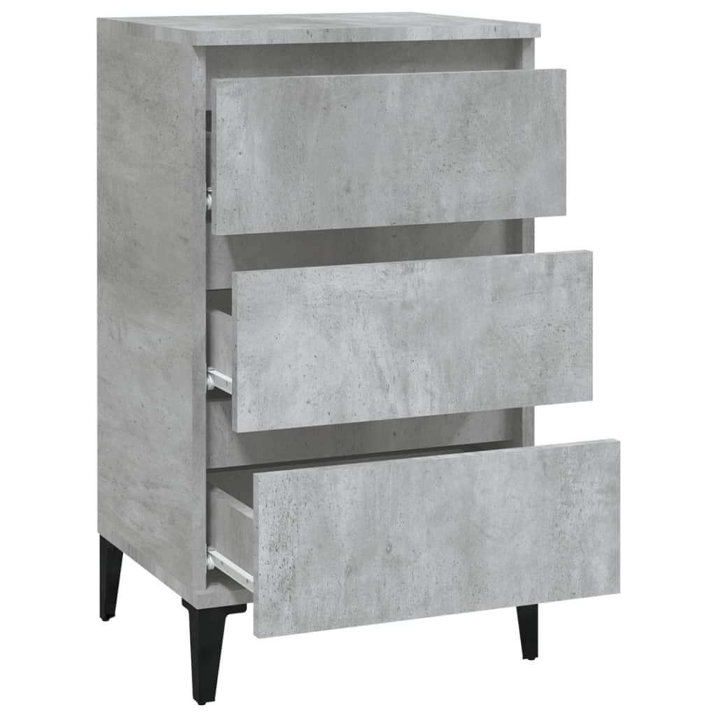 Concrete Grey Bedside Cabinet - 40x35x70 cm Engineered Wood