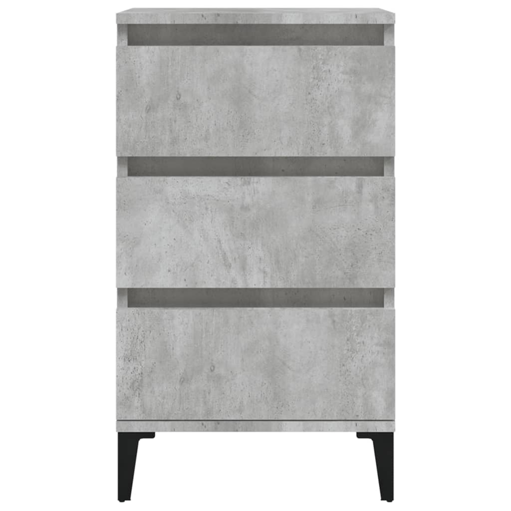 Concrete Grey Bedside Cabinet - 40x35x70 cm Engineered Wood