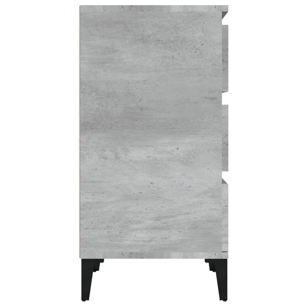 Concrete Grey Bedside Cabinet - 40x35x70 cm Engineered Wood