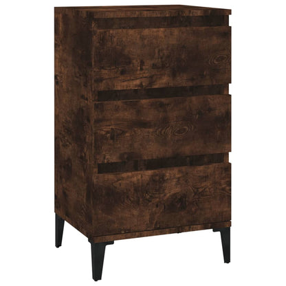Smoked Oak Bedside Cabinet 40x35x70 cm in Engineered Wood