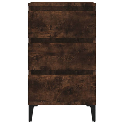 Smoked Oak Bedside Cabinet 40x35x70 cm in Engineered Wood