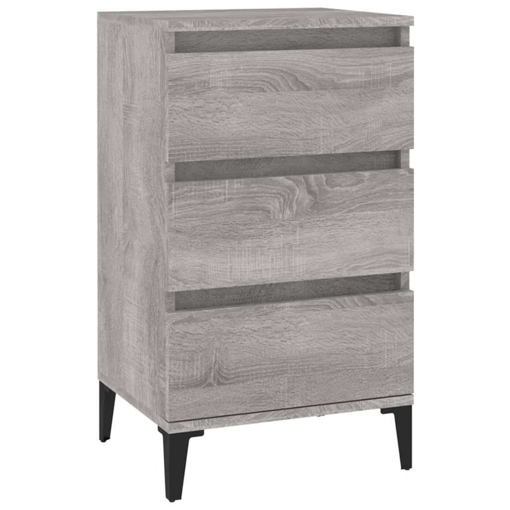 Grey Sonoma Bedside Cabinet 40x35x70 cm - Engineered Wood