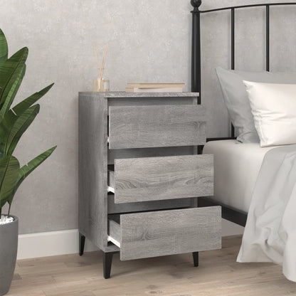 Grey Sonoma Bedside Cabinet 40x35x70 cm - Engineered Wood