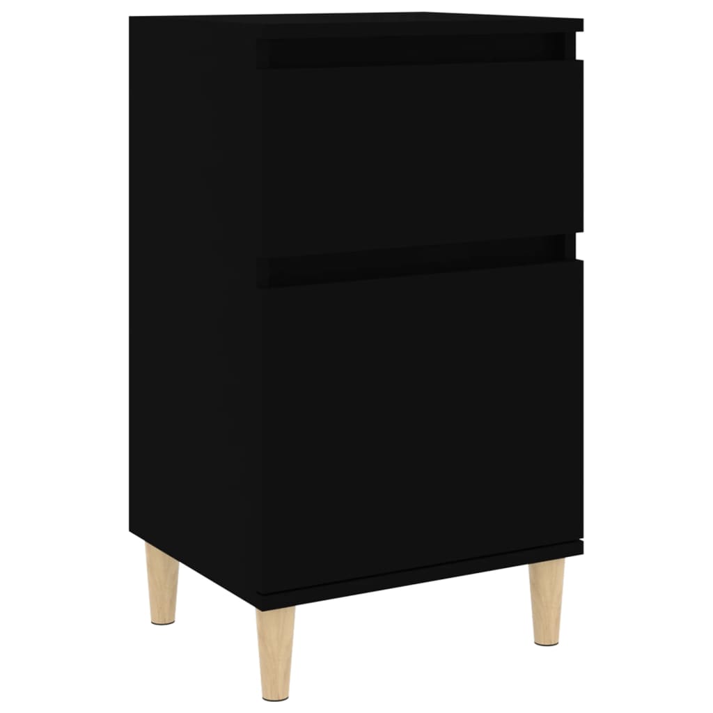 Sleek Black Bedside Cabinet 40x35x70 cm - Modern Bedroom Storage