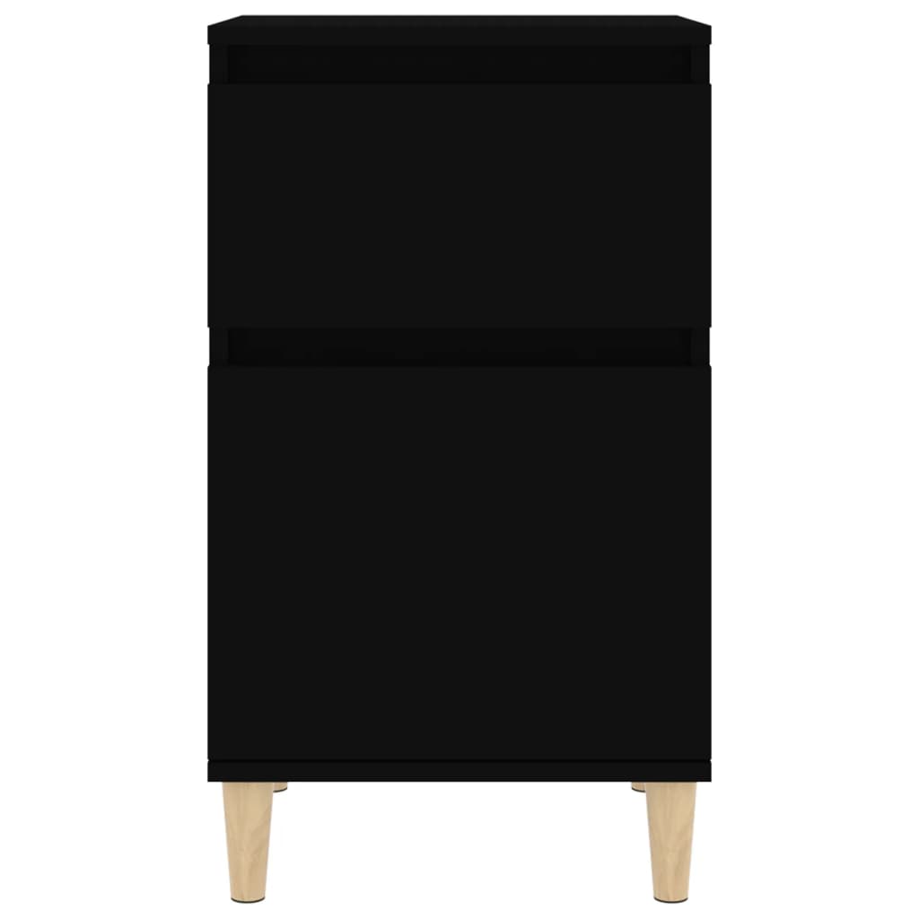 Sleek Black Bedside Cabinet 40x35x70 cm - Modern Bedroom Storage