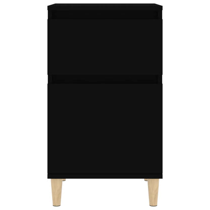 Sleek Black Bedside Cabinet 40x35x70 cm - Modern Bedroom Storage