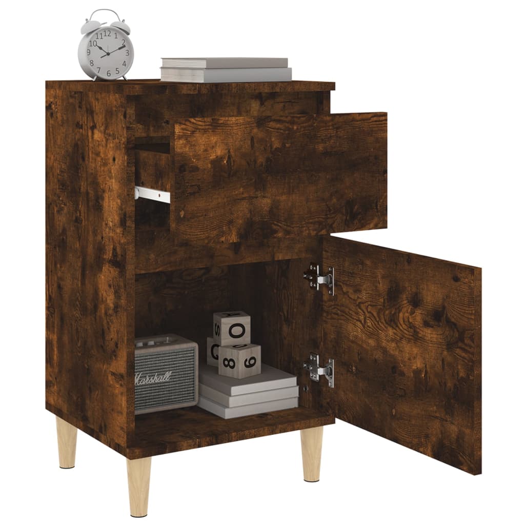 Smoked Oak Bedside Cabinet - 40x35x70 cm Modern Design
