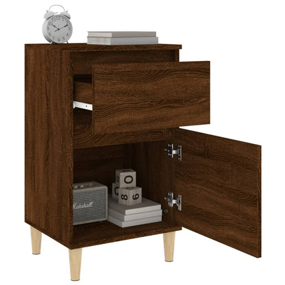 Brown Oak Bedside Cabinet 40x35x70 cm - Stylish & Functional Design