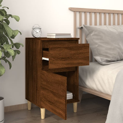 Brown Oak Bedside Cabinets Set of 2 - 40x35x70 cm