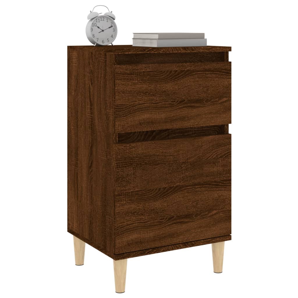 Brown Oak Bedside Cabinets Set of 2 - 40x35x70 cm